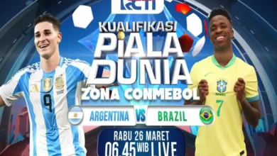Live di area pada RCTI, Argentina vs Brasil di area tempat Kualifikasi Piala Bumi 2026 Zona CONMEBOL